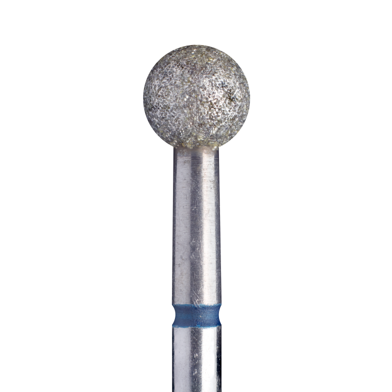 Diamond nail drill bit, ball, blue, head diameter 5,0 mm - Kissoff